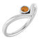14K White Natural Citrine Bezel-Set V Ring