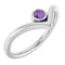 Platinum Natural Amethyst Bezel-Set V Ring