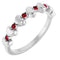 Platinum Natural Ruby Heart Stackable Ring