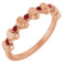 14K Rose Natural Ruby Heart Stackable Ring
