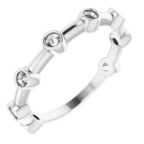 14K White Bezel-Set Bar Ring Mounting