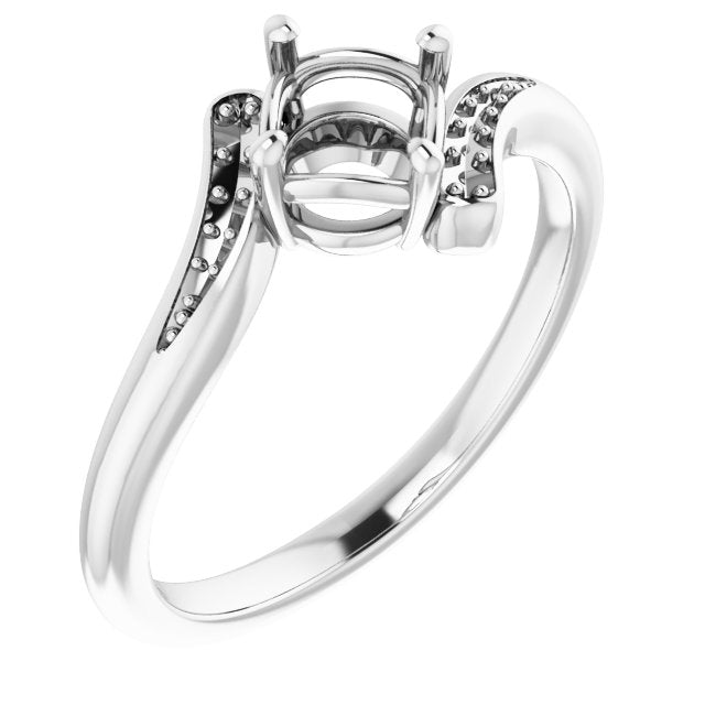 14K White5.5 mm Round Ring Mounting