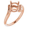 14K Rose7.4 mm Round Ring Mounting