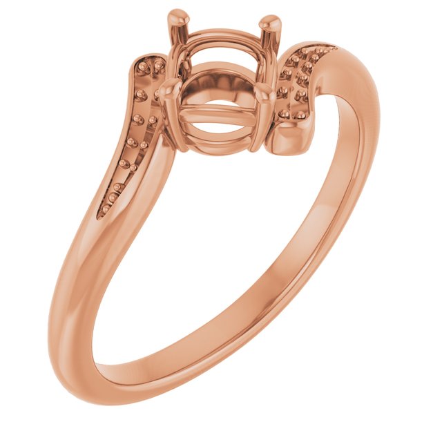 14K Rose5.2 mm Round Ring Mounting