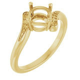 18K Yellow6.5 mm Round Ring Mounting
