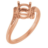 18K Rose6.5 mm Round Ring Mounting