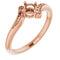 10K Rose4.1 mm Round Ring Mounting