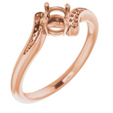 10K Rose4.4 mm Round Ring Mounting