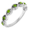 14K White Natural Peridot Stackable Ring