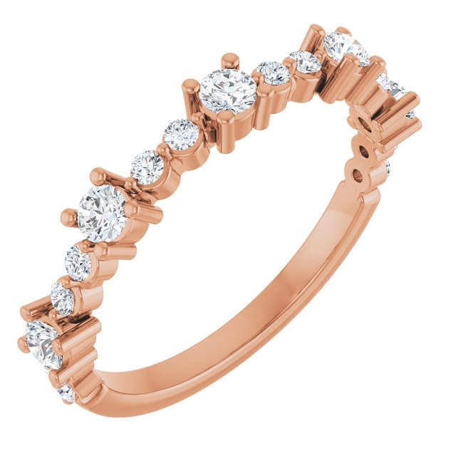 14K Rose 1/2 CTW Natural Diamond Ring