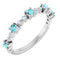 14K White Natural Blue Zircon & 1/6 CTW Natural Diamond Ring
