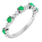 14K White Lab-Grown Emerald & 1/6 CTW Natural Diamond Ring