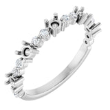 14K White 1/6 CTW Natural Diamond Semi-Set Stackable Ring