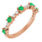 14K Rose Natural Emerald & 1/6 CTW Natural Diamond Ring