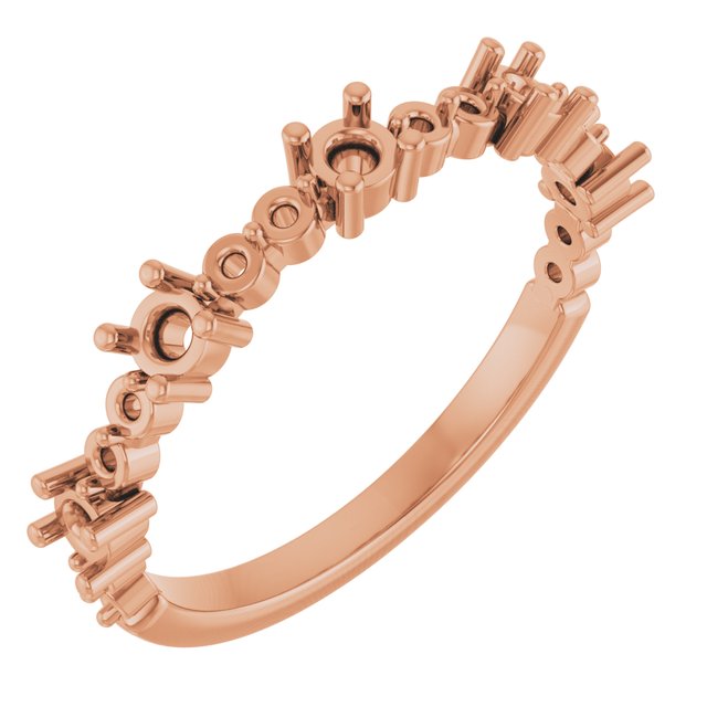 14K Rose Accented Stackable Ring Mounting