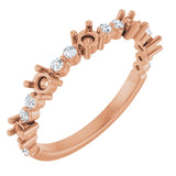 14K Rose 1/6 CTW Natural Diamond Semi-Set Stackable Ring