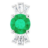 Platinum Lab-Grown Emerald & 1/6 CTW Natural Diamond Pendant