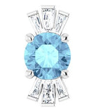 Sterling Silver Natural Aquamarine & 1/6 CTW Natural Diamond Pendant