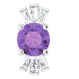 Platinum Natural Amethyst & 1/6 CTW Natural Diamond Pendant