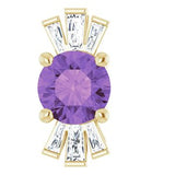14K Yellow Natural Amethyst & 1/6 CTW Natural Diamond Pendant