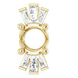 14K Yellow 6 mm Round 1/6 CTW Natural Diamond Semi-Set Pendant
