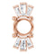 14K Rose 6 mm Round 1/6 CTW Natural Diamond Semi-Set Pendant