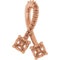 14K Rose Two-Stone Freeform Pendant Mounting