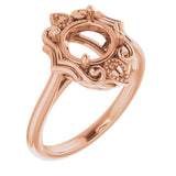 10K Rose7.4 mm Round Ring Mounting