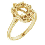 14K Yellow7.4 mm Round Ring Mounting