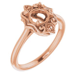 14K Rose6 mm Round Ring Mounting