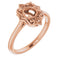10K Rose5.8 mm Round Ring Mounting