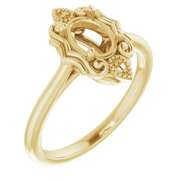10K Yellow7x5 mm Oval Ring Mounting