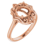 18K Rose8.2 mm Round Ring Mounting