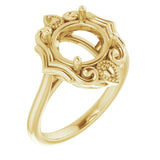 18K Yellow9 mm Round Ring Mounting