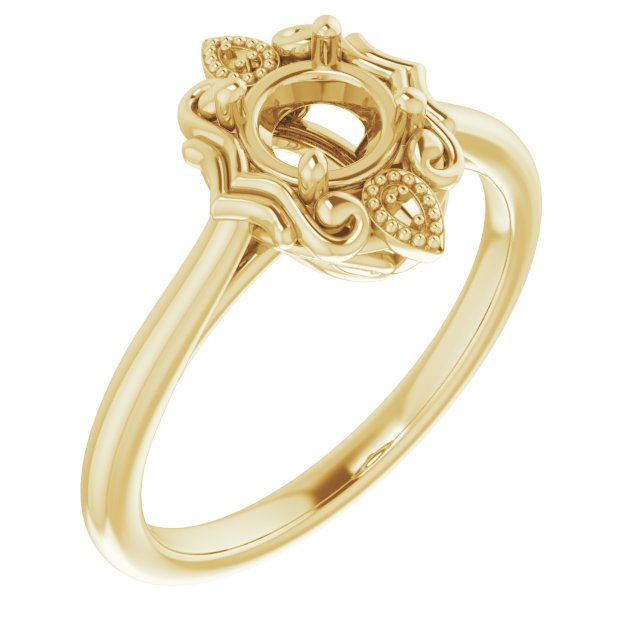 10K Yellow5.2 mm Round Ring Mounting