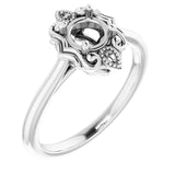 14K X1 White5.2 mm Round Ring Mounting