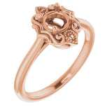 18K Rose5.2 mm Round Ring Mounting
