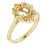 10K Yellow7 mm Round Ring Mounting