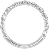 14K White Gold 1/10 CTW Natural Diamond Rope Anniversary Band