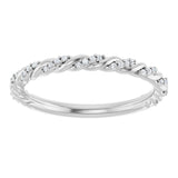14K White Gold 1/10 CTW Natural Diamond Rope Anniversary Band