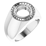 18K White 8.8 mm Round Ring Mounting