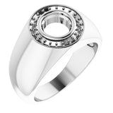 Sterling Silver 7 mm Round Ring Mounting