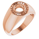 10K Rose 6 mm Round Ring Mounting