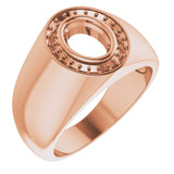 14K Rose 8x6 mm Oval Ring Mounting