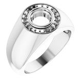Sterling Silver 6.5 mm Round Ring Mounting