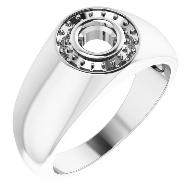 10K White 4.8 mm Round Ring Mounting