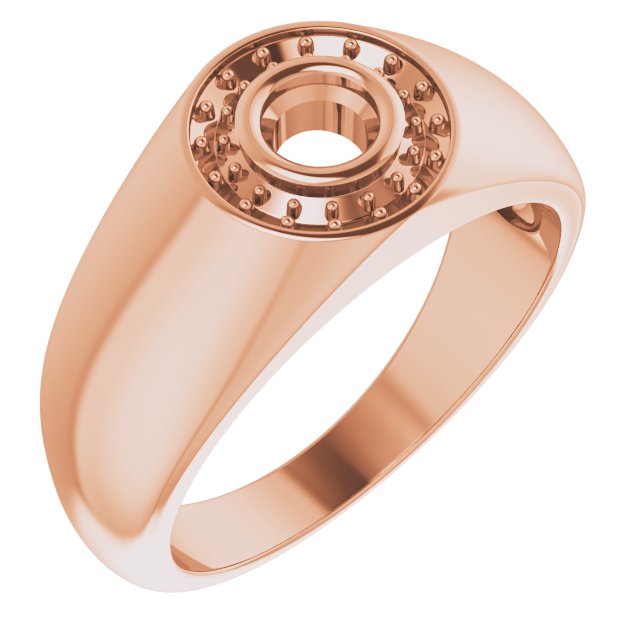 10K Rose 4.4 mm Round Ring Mounting