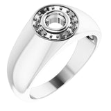 14K X1 White 4.4 mm Round Ring Mounting