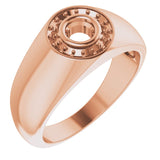 14K Rose 4.4 mm Round Ring Mounting
