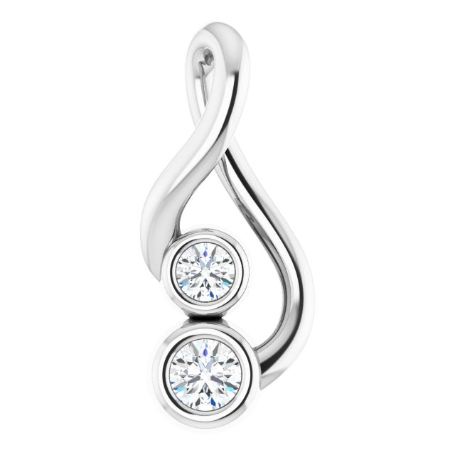 14K White Gold .07 CTW Natural Diamond Hold You Forever® Pendant